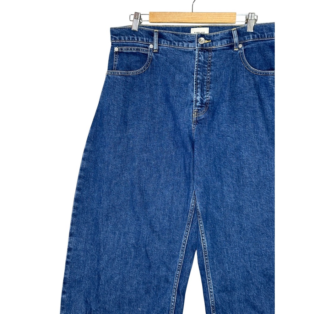 Everlane Womens Way-High Curve Jean33R Organic Cotton Barrel Denim Blue - Picture 5 of 12